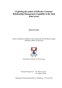 Thesis on crm in hotel industry